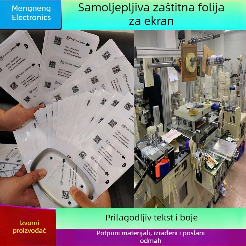 Prilagođeni PVC elektrostatistički zaštitni film bez ljepila, samopristajući, prozirni tiskani zaštitni film za LCD zaslone mobitela i plastične dijelove