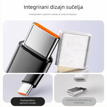 Nylon pleteni USB-C kabel za prijenos podataka, brzo punjenje, kompatibilan s Huawei, Honor, Xiaomi, OPPO, Vivo iPad