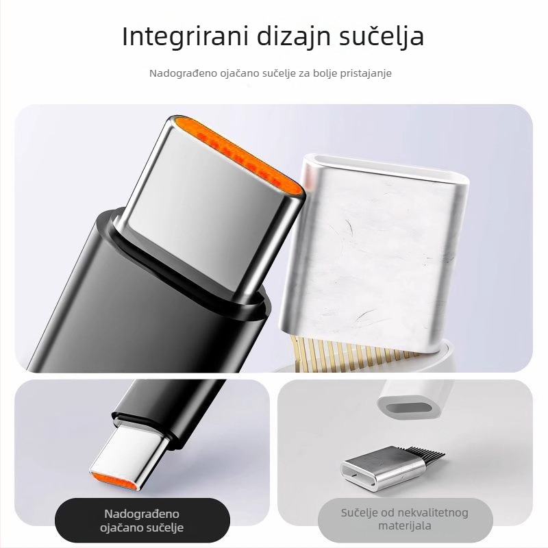 Nylon pleteni USB-C kabel za prijenos podataka, brzo punjenje, kompatibilan s Huawei, Honor, Xiaomi, OPPO, Vivo iPad