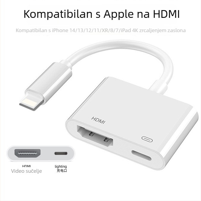Apple Lightning na HDMI adapter za iPhone – digitalna docking stanica za audio i video