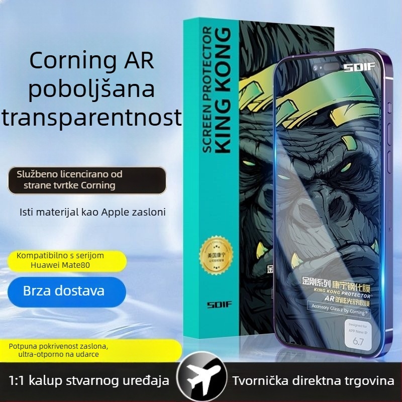 Corning kaljeno staklo zaštitnik za Huawei Mate 80 Pro / Mate 80 Pro Max, zaštita privatnosti, potpuno pokriće, anti-refleks, otisci prstiju otporan, zaštita od plave svjetlosti, otpornost na padove