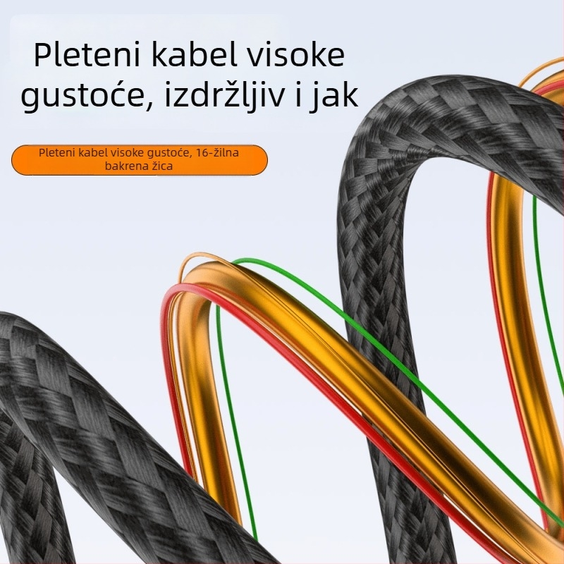 Dualni Type-C kabel za podatke, 100W brzo punjenje, 8K HD prikaz zaslona, za telefone i tablete, visoka brzina prijenosa podataka