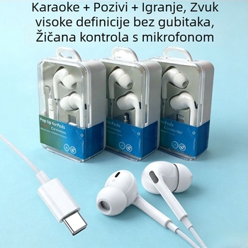 Žične ušne slušalice s Type-C digitalnim čipom i mikrofonom za Huawei/Honor X5 – karaoke snimanje