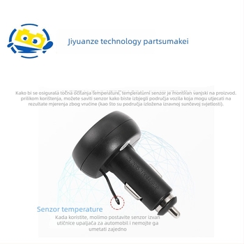Auto utična utičnica za upaljač 3-u-1 s digitalnim prikazom napona i temperature, višenamjenska