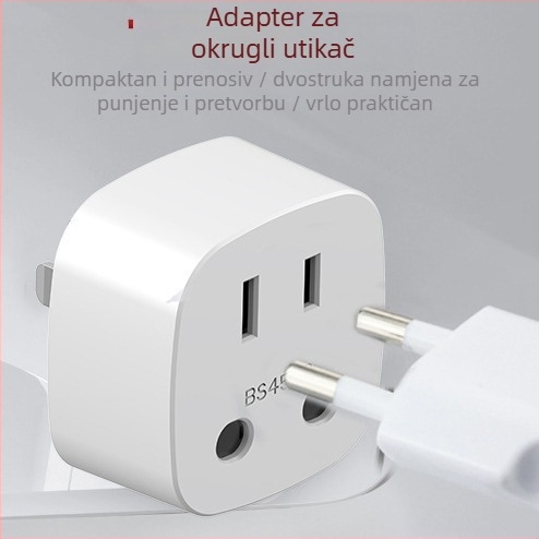 EU–US adapter utičnice, 2 okrugla pin-a, konverter u američki standard, europskog stila
