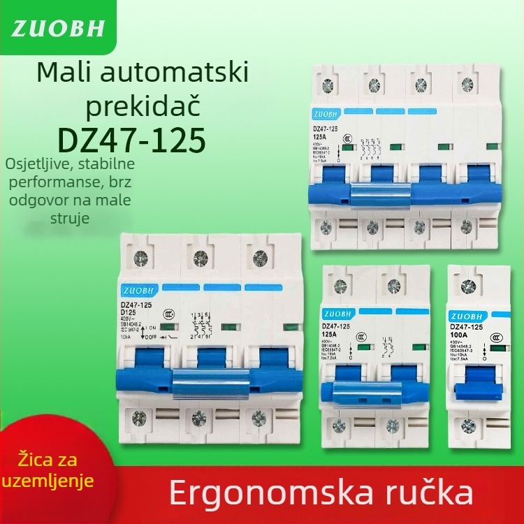 DZ47-125 kućni mini prekidač kruga, 1P 2P 3P 4P, 80A 100A 125A