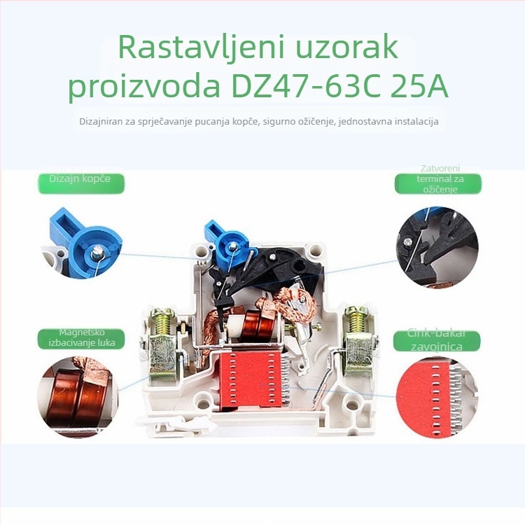 DZ47-125 kućni mini prekidač kruga, 1P 2P 3P 4P, 80A 100A 125A