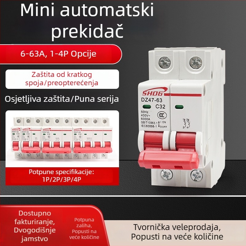 DZ47-2P mini prekidač osigurač, šinskog tipa C45, 32A