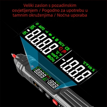 ZL12B digitalni multimetar za elektroinstalacije s provjerom kontinuiteta i otkrivanjem faze i neutralnog vodiča, pametni zaslon, tester olovka, višenamjerni univerzalni mjerač