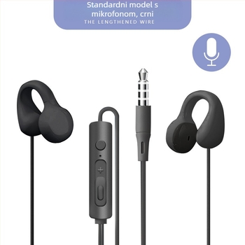 Žične slušalice s klipom za uho, USB-C / 3,5 mm, visokokvalitetan zvuk, izdržljive, dizajn bez umetanja u uho, univerzalne za telefone i računala, produžni kabel