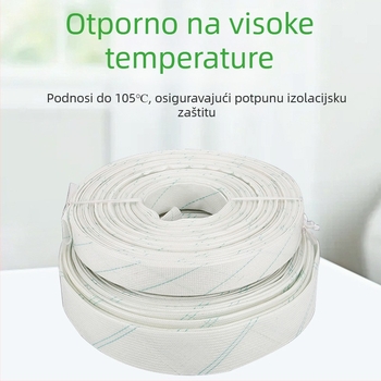 Izolacijska cijev od staklene vlaknine za električne žice, 2,5 kV, otporna na visoke temperature, bijela s crvenim prugama
