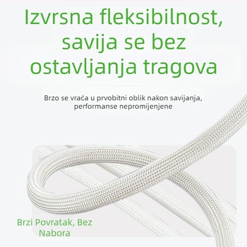 Izolacijska cijev od staklene vlaknine za električne žice, 2,5 kV, otporna na visoke temperature, bijela s crvenim prugama