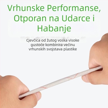 Izolacijska cijev od staklene vlaknine za električne žice, 2,5 kV, otporna na visoke temperature, bijela s crvenim prugama