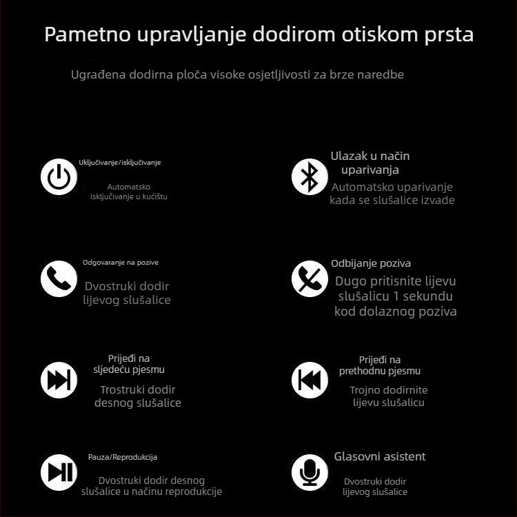 Bluetooth sportske bežične slušalice s aktivnim uklanjanjem buke i visokokvalitetnim zvukom.