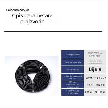 Na skladištu, veleprodaja: 1,5 kV crna samoodrživa izolacijska obloga od staklene vlakna, otporna na visoke temperature