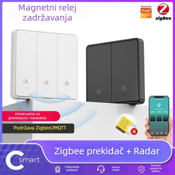 Zigbee zidni prekidač s radarom, pametnim prekidačem, daljinskim upravljačem i tajmerom prisutnosti