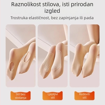 Tanke najlonke s silikonom protiv klizanja na stopalima, za žene, plus veličina