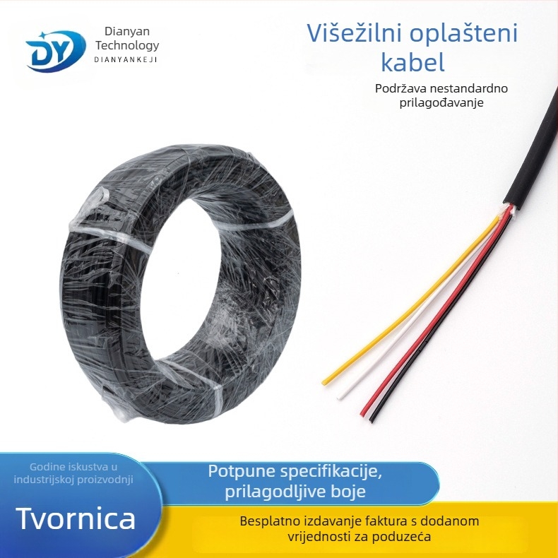 Višekanalni kabel za signalni nadzor s UL 2464/2517/2586, oklopljen i izoliran napajni kabel, otporan na temperaturu