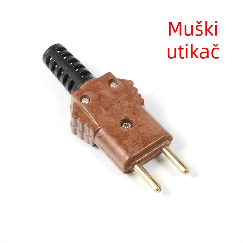 Bakelitni priključak za napajanje pozornog osvjetljenja, 10A, bakreni jezgro, muški i ženski docking konektor