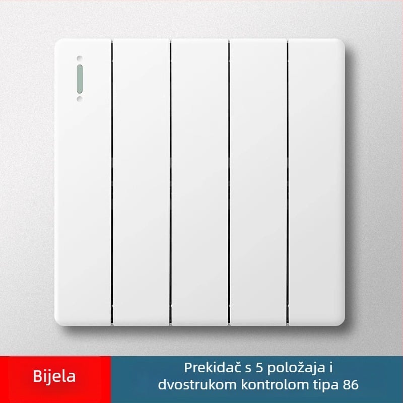 86-tip petokanalni zidni prekidač, skrivena ugradnja, sivi panel za dnevnu sobu