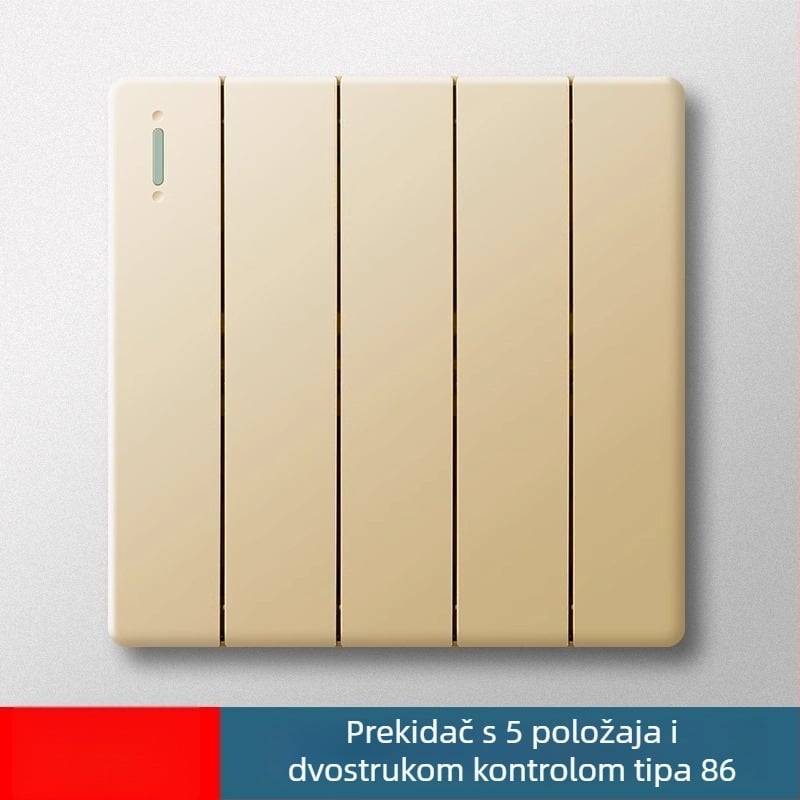 86-tip petokanalni zidni prekidač, skrivena ugradnja, sivi panel za dnevnu sobu