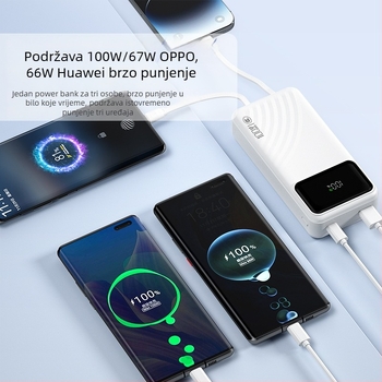 Power bank s 3C certifikatom, brzo punjenje, velika kapaciteta, ugrađen kabel, pametni digitalni zaslon, PD brzo punjenje, 20000mAh