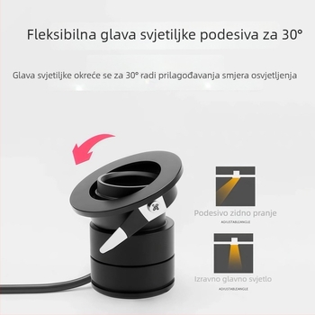 Mali ugrađeni LED spot s anti-glare COB bullseye svjetlom, efekt zvjezdane nebeske svjetlosti, bez glavnog svjetla