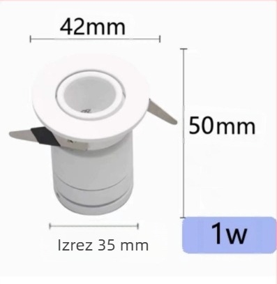 Mali ugrađeni LED spot s anti-glare COB bullseye svjetlom, efekt zvjezdane nebeske svjetlosti, bez glavnog svjetla