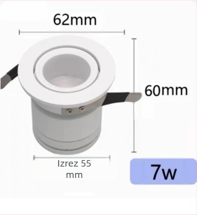 Mali ugrađeni LED spot s anti-glare COB bullseye svjetlom, efekt zvjezdane nebeske svjetlosti, bez glavnog svjetla