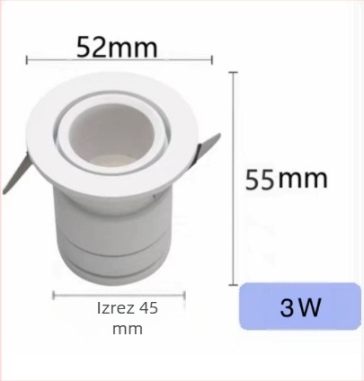 Mali ugrađeni LED spot s anti-glare COB bullseye svjetlom, efekt zvjezdane nebeske svjetlosti, bez glavnog svjetla