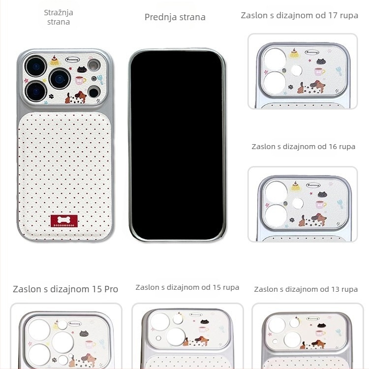 Kaia korejskog stila minimalistička futrola s crvenim točkama i crtežom jazavčara za iPhone 17 Pro Max