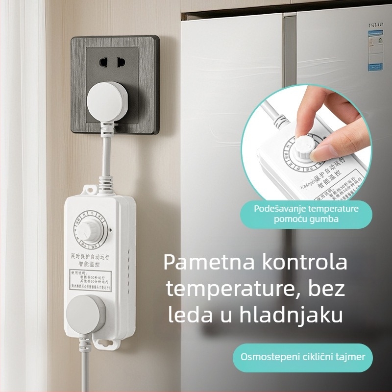 Pametna utičnica za hladnjak s regulatorom temperature i produžnim kabelom