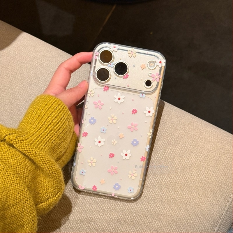 Kućište za telefon u INS stilu, proljetni šareni cvjetni uzorak, prozirno za iPhone 17 Pro Max