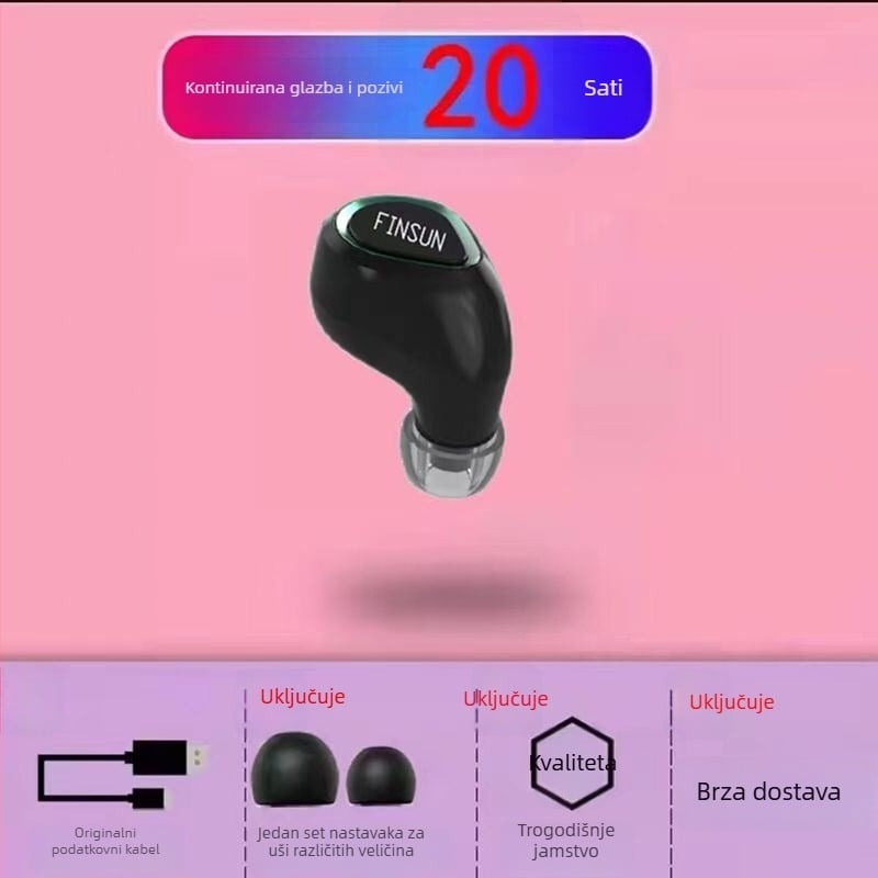 VanSeini Bluetooth bežične mini ušne slušalice, mono za sport, dugotrajna baterija