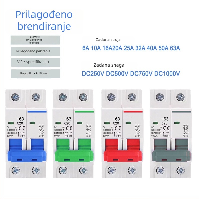DZ47-63 zračni prekidač, 2-polski, C45, Miniaturni prekidač