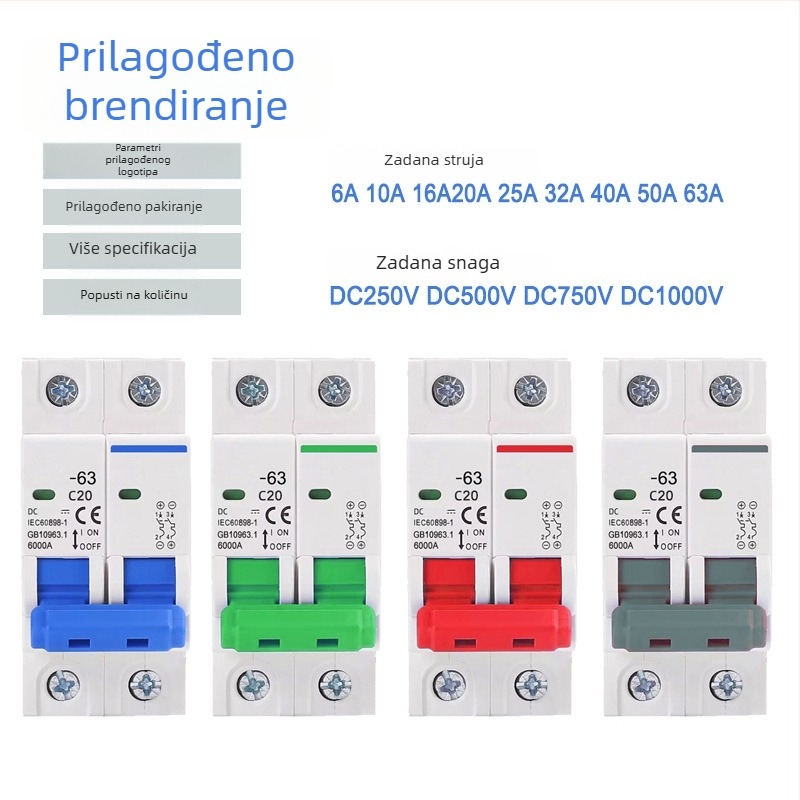 DZ47-63 zračni prekidač, 2-polski, C45, Miniaturni prekidač