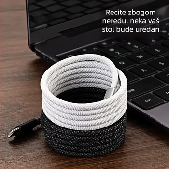 66W brzo punjenje magnetski pleteni kabel za prijenos podataka sa skladištem, za pametne telefone i tablete