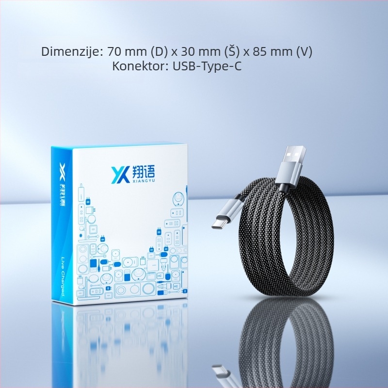 66W brzo punjenje magnetski pleteni kabel za prijenos podataka sa skladištem, za pametne telefone i tablete