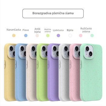 Kućište PLA od vlakna pšenice za iPhone 15 i iPhone 13 Pro Max, mat bijela, biološki razgradivo, rasipanje topline, otporno na habanje, otporno na padove, otporan na otiske prstiju