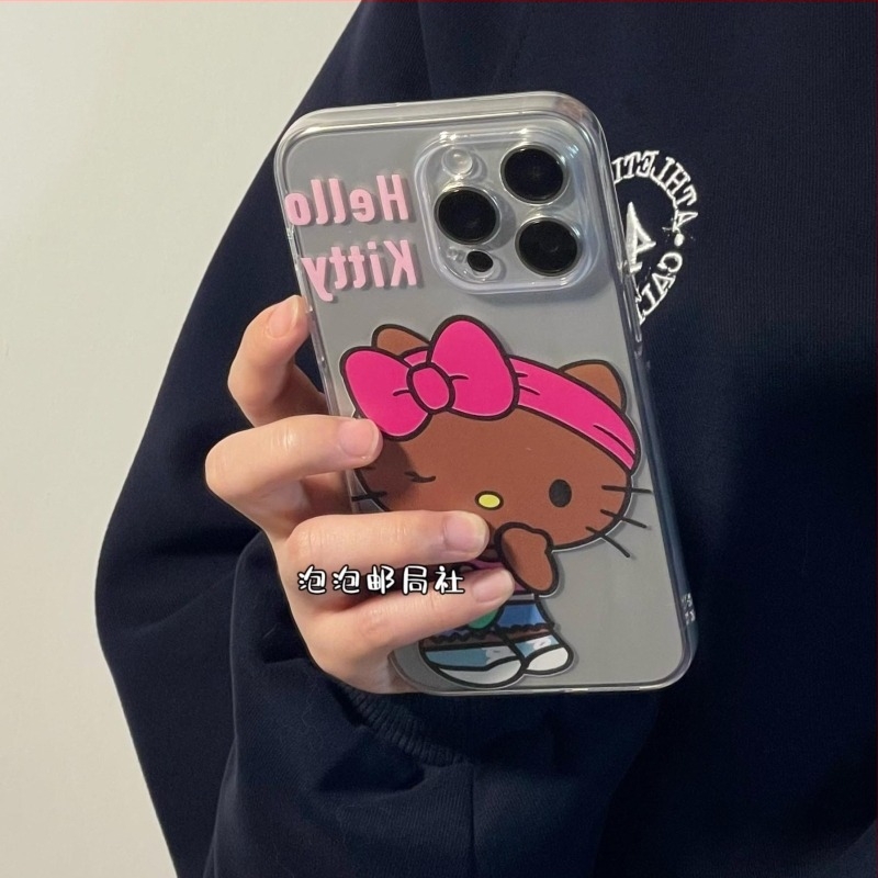 KT Cat kućište za telefon u Instagram stilu, crna koža, za iPhone 14 Pro Max