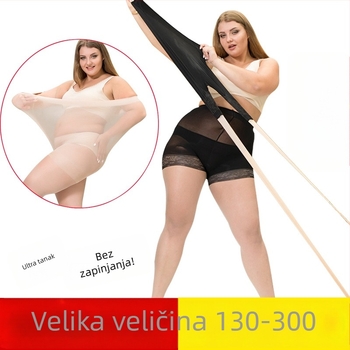 Plus-size kolgotke s integriranim sigurnosnim šorcima, crne, 15D, prilagodljivo rezanje