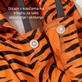 Kišni kaput za pse, za manje pse, potpuno tijelo, četveronožni dizajn, zaštita trbuha i repa