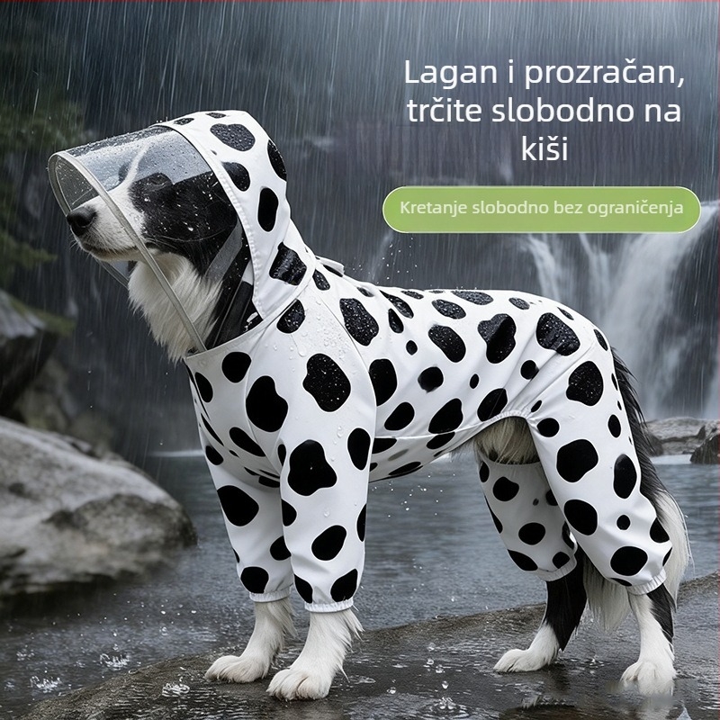 Kišni kaput za pse, za manje pse, potpuno tijelo, četveronožni dizajn, zaštita trbuha i repa