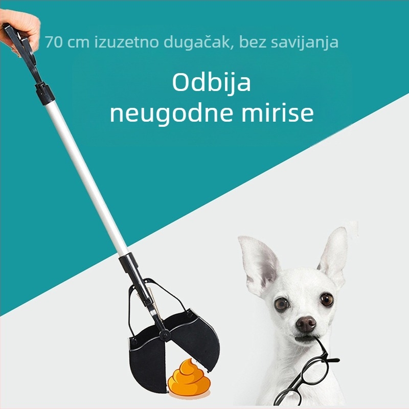 Sukop za pse s dugačkom drškom, klip za vrećice i lopatica za male i velike pse