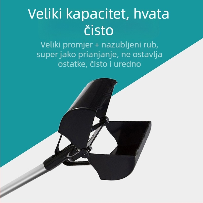 Sukop za pse s dugačkom drškom, klip za vrećice i lopatica za male i velike pse