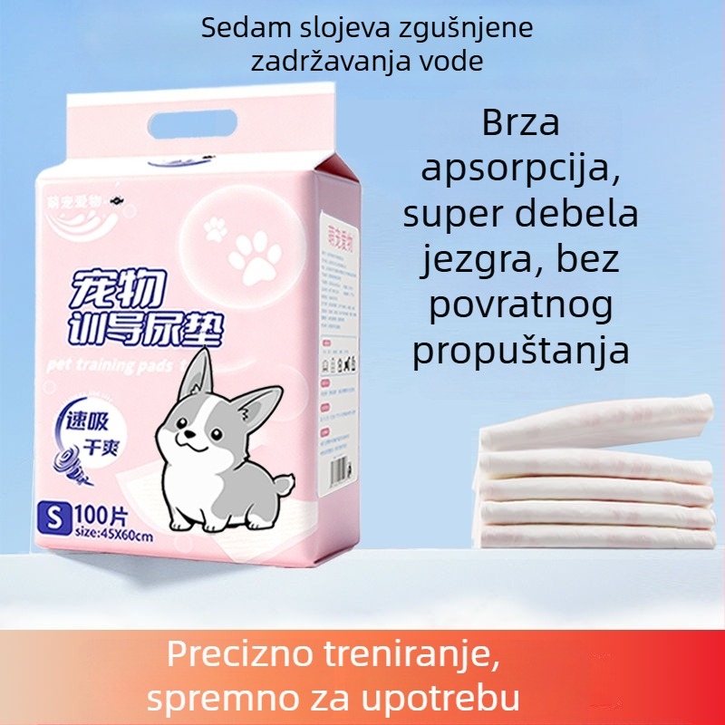 Debeli podlošci za mokrenje kućnih ljubimaca, s dezodorizirajućim učinkom, jednokratne upijajuće podloge za pse