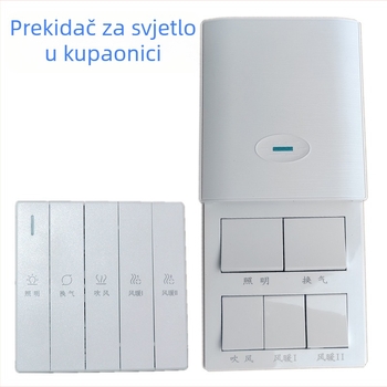 Prekidač za grijanje kupaonice s pet kanala, zidni skriveni klizni poklopac, luksuzni prekidač s četiri položaja