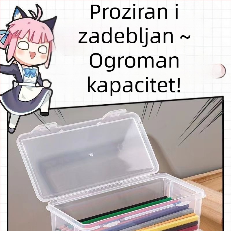 Prozirna kutija za olovke s velikim kapacitetom i organizator za markere