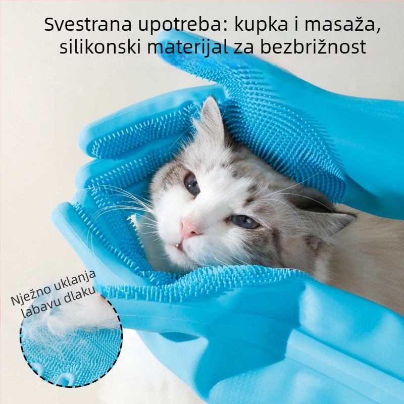 Silikonska rukavica za kupanje kućnih ljubimaca i masažna četka za pse i mačke