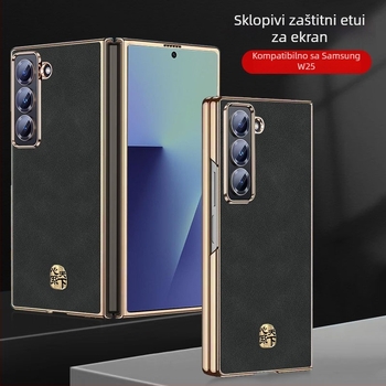 Samsung W25 zaštitna maska s preklopnim poklopcem SM-W9025, kineskog stila, visokokvalitetna kožna tekstura